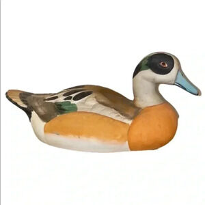 Royal CROWN J: Byron Signed Ceramic Colorfully Duck 5” Tall 11.5” Long Vintage